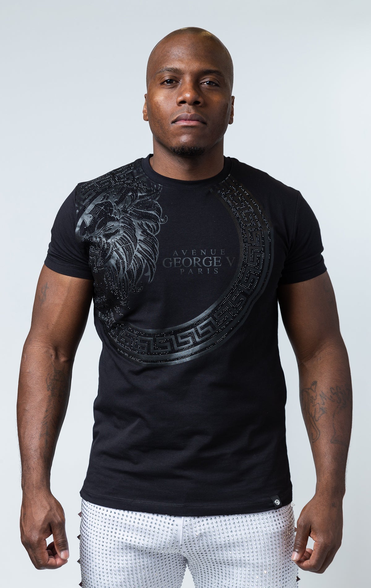 Black GEORGE V RENNES Tee - DENiMPiRE 