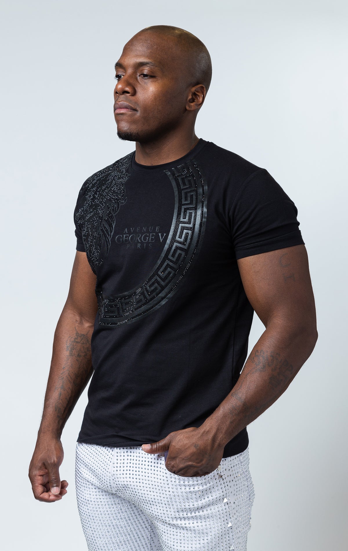 Black GEORGE V RENNES Tee - DENiMPiRE