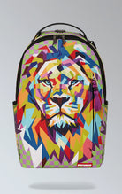 Colorful Sprayground DLXSV backpack with eye-catching AI-inspired graphic, featuring separate velour laptop & sunglass compartments, padded back, and luggage sleeve.