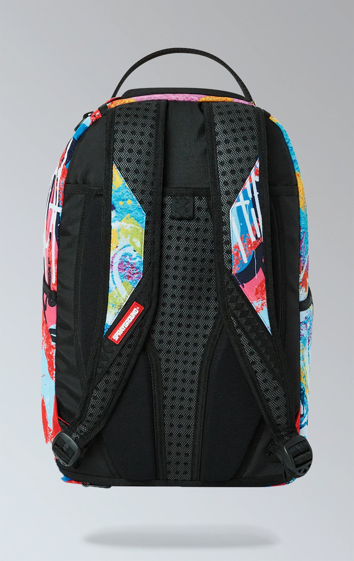 Sprayground Lone Shark Backpack's ergonomic mesh back padding and adjustable straps.