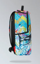 Sprayground backpack, featuring a fierce lone shark graphic