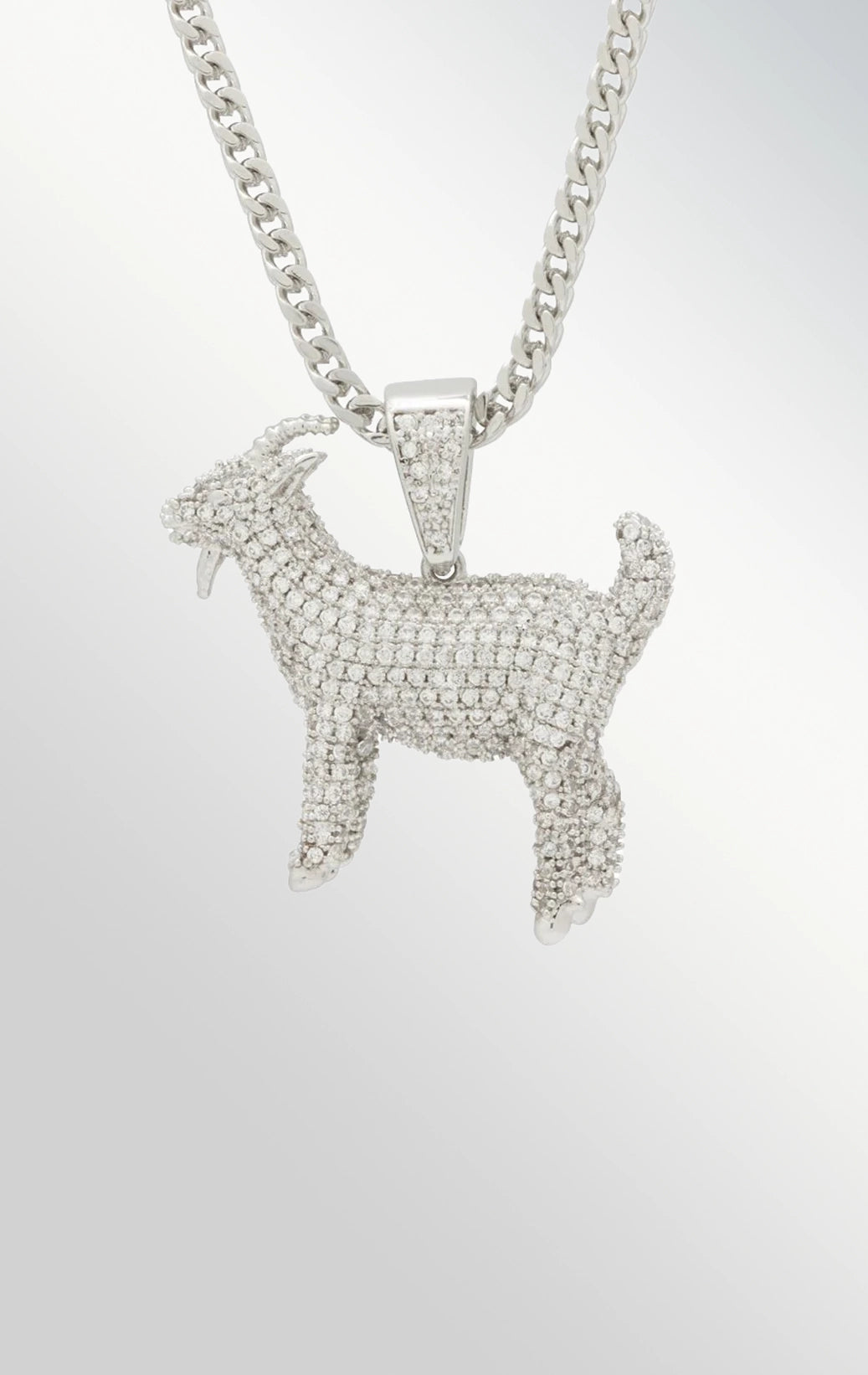 GOAT pendant necklace in white gold